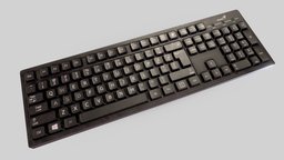 Keyboard Low-poly 3D model office, modern, computer, desk, key, board, electronics, collection, furniture, table, furnishing, low-poly-model, low-poly, pbr, lowpoly, low, poly, plastic, black, keyboard