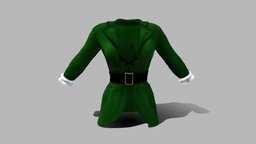 Female Green Steampunk Jacket green, steampunk, fashion, girls, jacket, clothes, with, coat, summer, irish, old, real, belt, womens, wear, waist, pbr, low, poly, female, fantasy
