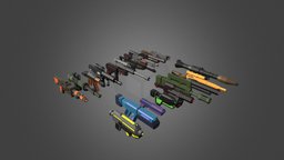 Low Poly Weapon Assets Bundle pistola, unreal, pack, bazooka, engine, pistol, bundle, gameassets, low-poly-model, military-gear, gamingassets, weapon, unity, unity3d, asset, game, lowpoly, military, gameasset, gun, guns