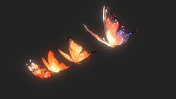 Fantasy Butterfly Anime Style insect, cute, animals, wings, rig, butterfly, magical, colorful, cartoon, blender, animation, stylized, animated, fantasy, anime, rigged