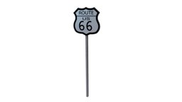 Road Sign (Route 66) sign, streetsign, roadsign, road-sign, street-sign, route-66, slippery-road
