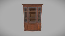 Old China Cabinet china, antique, cabinet, old, game-ready, low-poly, lowpoly