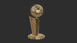 2022 NBA Trophy Low Poly PBR statuette, basketball, sports, competition, champion, vr, ar, tournament, national, final, larry, team, award, trophy, winner, championship, prize, nba, association, obrien, game, pbr, low, poly, cup, sport, brien