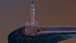 Chania Lighthouse Before Sunrise aerial, rcforculture, europeforculture, realitycapture, photogrammetry