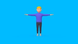 HYPER CASUAL CHARACTER toon, games, mesh, b3d, rig, lowpolygon, casual, hyper, game-asset, character, gameasset, rigged, gameready, hypercasual
