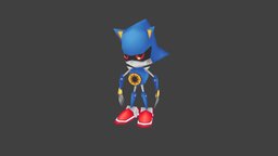 Metal Sonic low poly 256tris sonic, tris, metal, metalsonic, 256, fes, texture, lowpoly