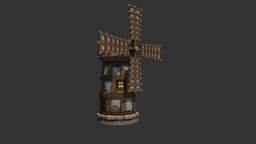 Windmill warcraft, rts, starcraft2, maya3d, warcraft3, low-poly, photoshop, lowpoly, structure, building, fantasy, village
