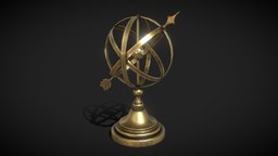 Armillary Sphere victorian, steampunk, bronze, globe, prop, vintage, rusty, antique, astronaut, science, star, planetary, homedecor, antiques, props-assets, armillary, armillary-sphere, low-poly, lowpoly, armillarysphere, noai