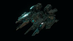 Albatar Spaceship science-fiction, handpainted, 3dsmax, lowpoly, spaceship
