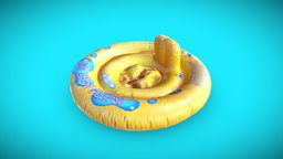 Baby Float baby, balloon, float, child, pool, summer, realistic, water, beach, yellow, activity, relax, swim, swimming, swimming-pool, air, plastic, ring