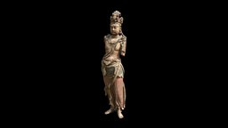 1981.53 Eleven-Headed Guanyin bodhisattva, polychromy, willow, guanyin, chinese-art, sculpture, carved-wood, cleveland_museum_of_art, song-dynasty, shi-yi-mian-guan-yin-pu-sa