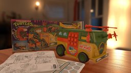 1988 TMNT Party Wagon Toy turtle, truck, kids, nostalgic, toy, ninja, leonardo, toys, donatello, teenage, mutant, raphael, adobe, allegorithmic, michaelangelo, teenagemutantninjaturtles, substancepainter, maya, vehicle, animation, sketchfab