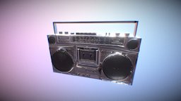 LowPoly_BoomBox music, boombox, shiny, boom, metal, box, casette, hiphop, electrinic, lowpoly, low, poly, radio
