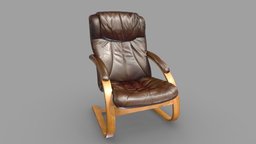 Leather Chair 3D Scan (Version 2) scanner, leather, studio, leo, brown, artec, 3d, chair, scan