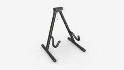 Guitar stand short 01 music, instrument, neck, stand, guitar, sound, musical, string, acoustic, equipment, play, concert, song, musician, 3d, pbr, rock, electric, black