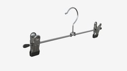Hanger For Clothes Stainless Steel storage, empty, pin, rack, fashion, hook, clothes, store, equipment, coat, single, wardrobe, accessory, stainless, hanger, 3d, pbr, shop, steel