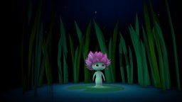 Water Lilly cute, flower, gnome, pond, fairy, lotus, nature, real-time, low-poly-art, waterlilly, low-poly, gameart, stylized, fantasy