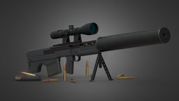 VSSK / VKS Vykhlop rifle, russian, vks, vssk, sniper-rifle, fsb, weapon, lowpoly, military, gun, vykhlop