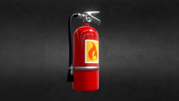 Medium Poly Cartoon Extinguisher flame, fire, firefighter
