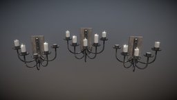 Set of Wall Chandeliers lamp, ancient, maria, medieval, series, flame, candle, candles, ember, chandelier, marco, fire, old, artist, fantasia, atmosphere, ue4, storia, atmospheric, medioevo, inediblered, rossi, medioevale, unity, lighting, 3d, fantasy, history, light, wall