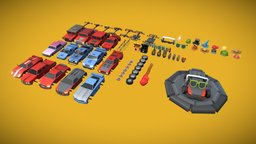 PACK CAR mini, autodesk, rocket-league, small-cars, low-poly, minecraft, car