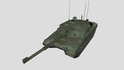 Low poly Challenger Mk1 Main Battle Tank armor, armour, challenger, tank, mbt, coldwar, military, war