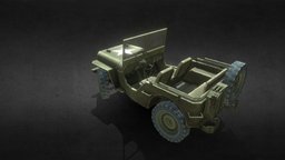 Willys Jeep jeep, wwii, willys, handpainted, usa