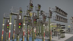 Railway Signals (KS-Type) Construction-Set railway, ks, bahn, signals, 3dhaupt, software-service-john-gmbh, low-poly, railway-signals, train-signals, construction-set, signalmasten, construction-kid, baukasten, eisenbahn-signale, noai
