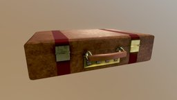 Password leather briefcase red, leather, videogame, prop, vintage, hipster, brown, code, loot, suitcase, box, briefcase, golden, password, props-assets, lootbox, props-game, nip, game, lowpoly, container, horror