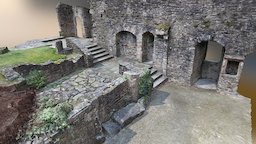 Rempart Walls scenery 1 france, castle, ruins, scenery, walls, rempart, agisoft, photoscan, texture, stone, leaves