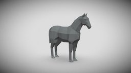 Horse lowpoly polygonal papercraft, welding, pepakura, low-poly-model, lowpoly, horse, poly