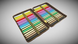Colored Pencil Case unwrap, game, pbr