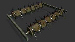 Large spiked log trap dungeon, logs, game-ready, dangerous, assetstore, traps, realtime-3d, pbr-game-ready, unity, unity3d