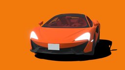 TOON Supercars : " 570GT " toon, supercar, maclaren, cars-vehicles, unity, asset, game, lowpoly, car, stylized, 570gt