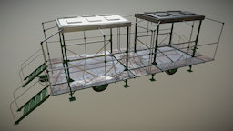 Military Kitchen Trailer (Open) tent, trailer, old, station, kitchen, vehicle, mobile, military, modular