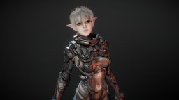 Space Elf hair, armor, elf, woman, science-fiction, substancepainter, girl, sci-fi, space