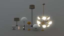 Lamp Pack #1 pack, fbx, substancepainter, blender, model