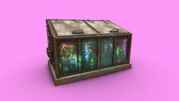Dumpster (CyberPunk) Game Assets assets, trash, cyberpunk, game, container, download