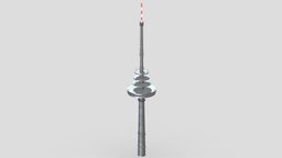 Telecommunication Tower 06 tower, system, cell, antenna, communication, roof, industry, network, equipment, cellular, phone, connection, telephone, rooftop, transmitter, telecommunication, communications, 3d, building, industrial