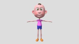 Stalized Cartoon Boy toon, kids, toy, boy, child, character, low-poly, cartoon, stylized, rigged, person