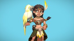 Parrots Trainer 3dart, parrot, character, girl, cartoon, 3d, art, zbrush, stylized