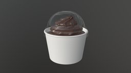 Ice cream in white plastic cup for mockup food, white, ice, packaging, paper, cream, cone, gelato, icecream, package, dessert, sweets, blank, container, plastic