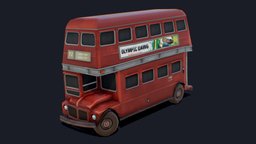 Forsaken London Bus vehicles, red, london, bus, battle, game-ready, low-poly-model, battleroyal, vehicle, lowpoly, gameart, mobile, gameasset, car, stylized, royal