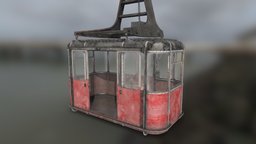 Cable Car xnormal, quixel, old, blender-3d, cable, asset, car