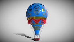 Hot Air Baloon sky, balloon, historical, hot, aircraft, fire, beautiful, 90s, lowpoly, low, poly, fly, air, history