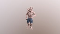 Mister Rhino humanoid, rhino, character, cartoon