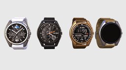 Smart Watch time, gadget, clock, jewelry, tech, smart, electronic, silver, equipment, alarm, tool, health, smartwatch, pbr, lowpoly, design, watch, hand, gold