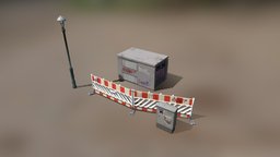 Lowpoly Berlin street props pack 1 fence, electrical, pack, graffiti, props, cabinet, box, package, berlin, lightpole, graffiti-tag, lowpoly, street, construction