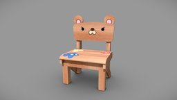 Cute chair (Gokushufudou) bear, cute, chair-furniture, chair, chair3dmodeling, small-chair, gokushufudou