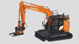 Hitachi Zx135-7 With Custom Arm track, excavator, work, 7, digger, heavy, transport, road, build, x, mod, loader, mounted, vr, ar, crawler, tractor, machine, tracked, ecology, 135, zx, asset, game, 3d, vehicle, low, poly, engineering, industrial, zx137, engco, tiltrotaror, ec204, ec02, ec206, ec209, ec219, ec214, "ec226", "ec233", "zx135"